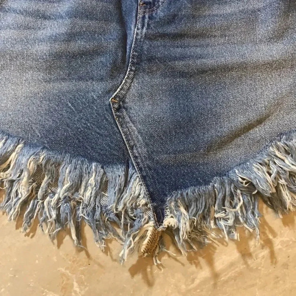 Host Pick! New With Tags! Free People Bailey Fringe Denim Mini Skirt - Picture 10 of 12